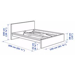 Pat Ikea Malm/Vesteroy extra ferma/cu saltea 140x200 (Alb) Thumb