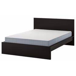 Pat Ikea Malm/Vesteroy extra ferma/cu saltea 140x200 (Negru-Maro) Thumb
