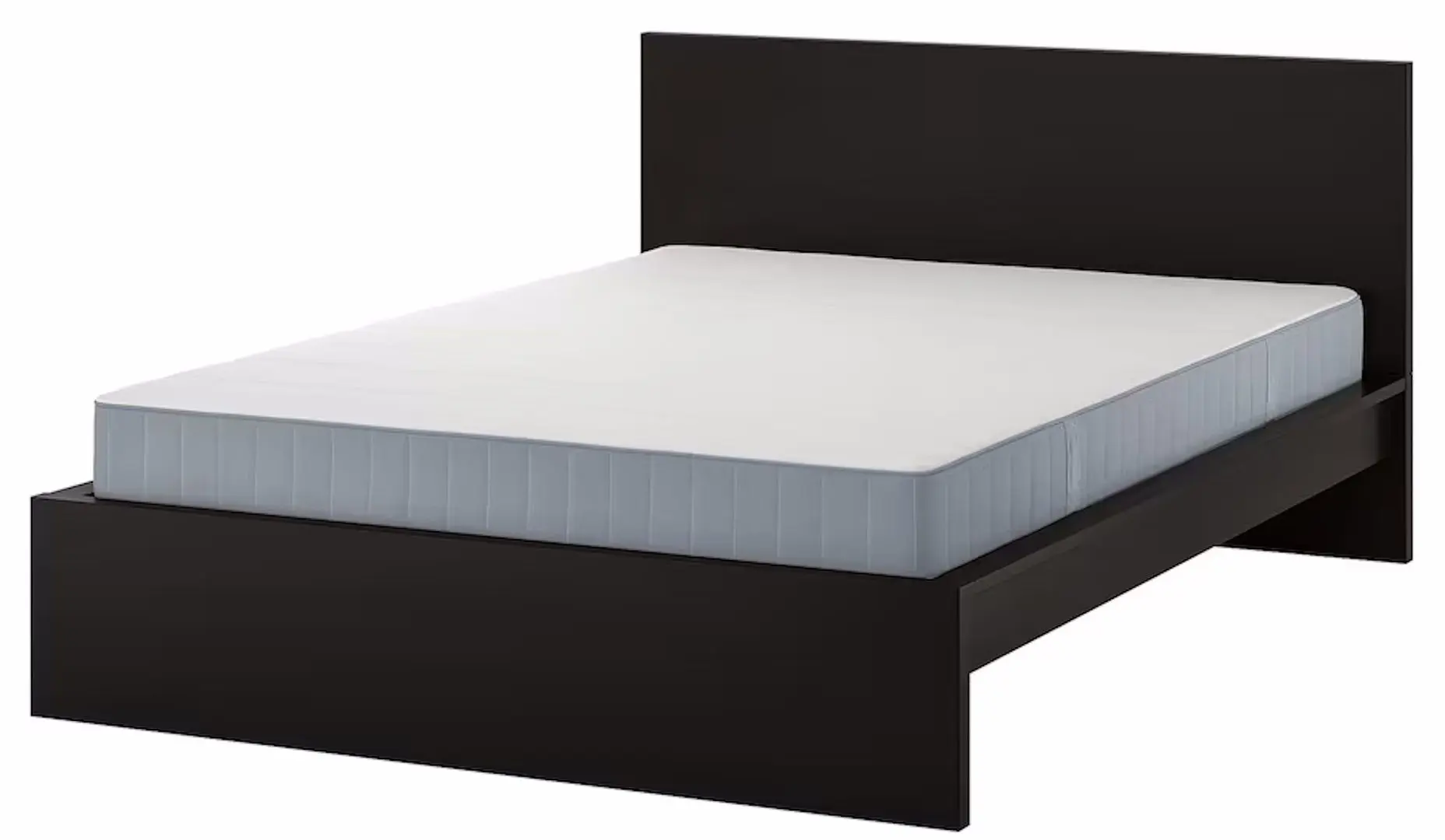 Pat Ikea Malm/Vesteroy extra ferma/cu saltea 140x200 (Negru-Maro) - 2