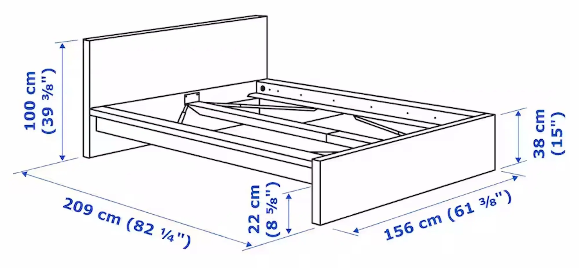 Pat Ikea Malm/Vesteroy extra ferma/cu saltea 140x200 (Negru-Maro) - 12