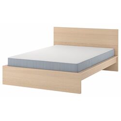 Pat Ikea Malm/Vesteroy extra ferma/cu saltea 160x200 (Furnir Stejar Alb) Thumb