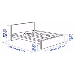 Pat Ikea Malm/Vesteroy extra ferma/cu saltea 160x200 (Furnir Stejar Alb) Thumb