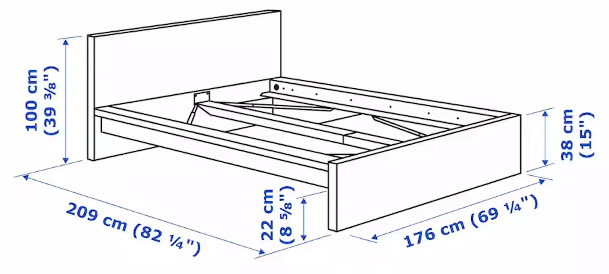 Pat Ikea Malm/Vesteroy extra ferma/cu saltea 160x200 (Furnir Stejar Alb) - 12