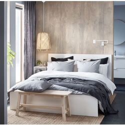 Pat Ikea Malm Vesteroy extra ferma/cu saltea 160x200 (Alb)