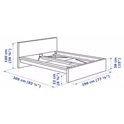 Pat Ikea Malm/Vesteroy extra ferma/cu saltea 180x200 (Furnir Stejar Alb) Thumb
