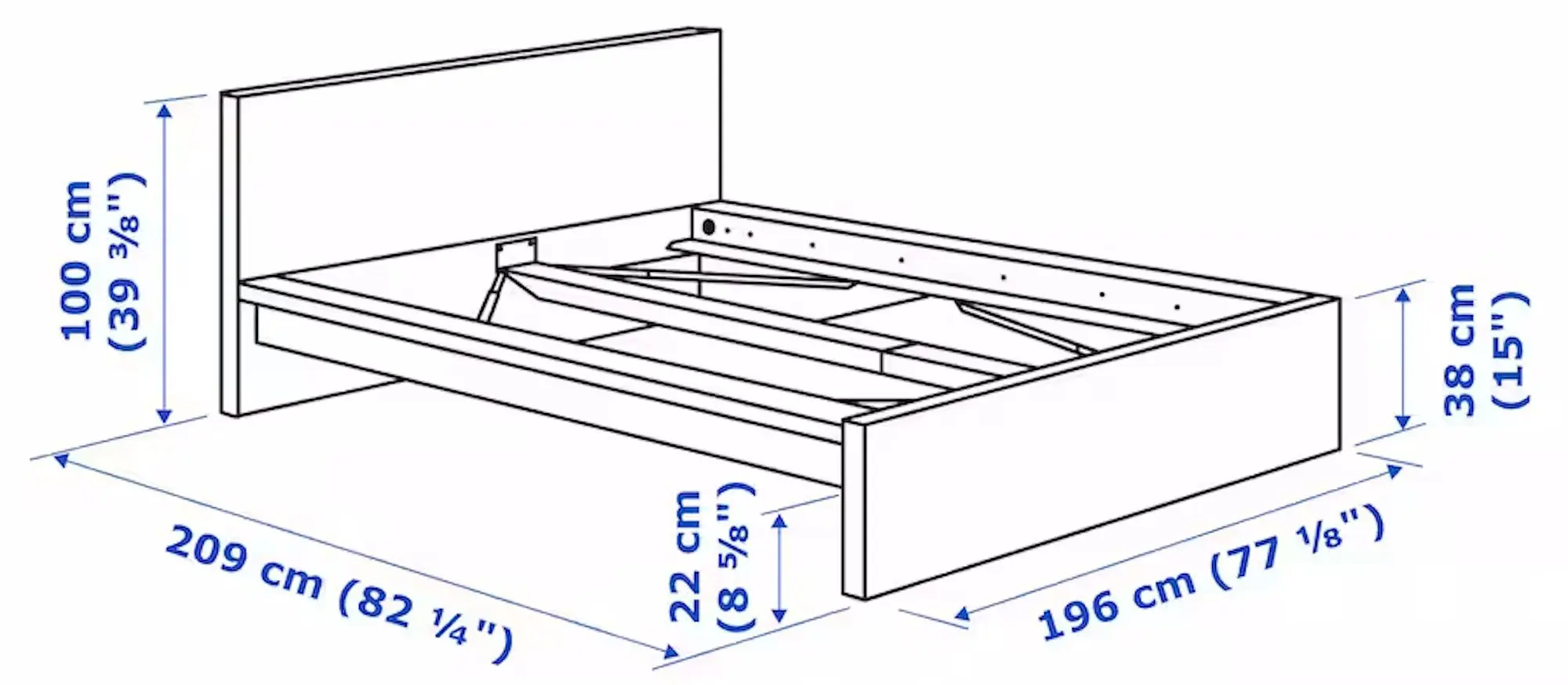 Pat Ikea Malm/Vesteroy extra ferma/cu saltea 180x200 (Furnir Stejar Alb) - 13
