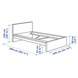 Pat Ikea Malm Vesteroy exrta ferma/cu saltea 90x200 (Alb) Thumb
