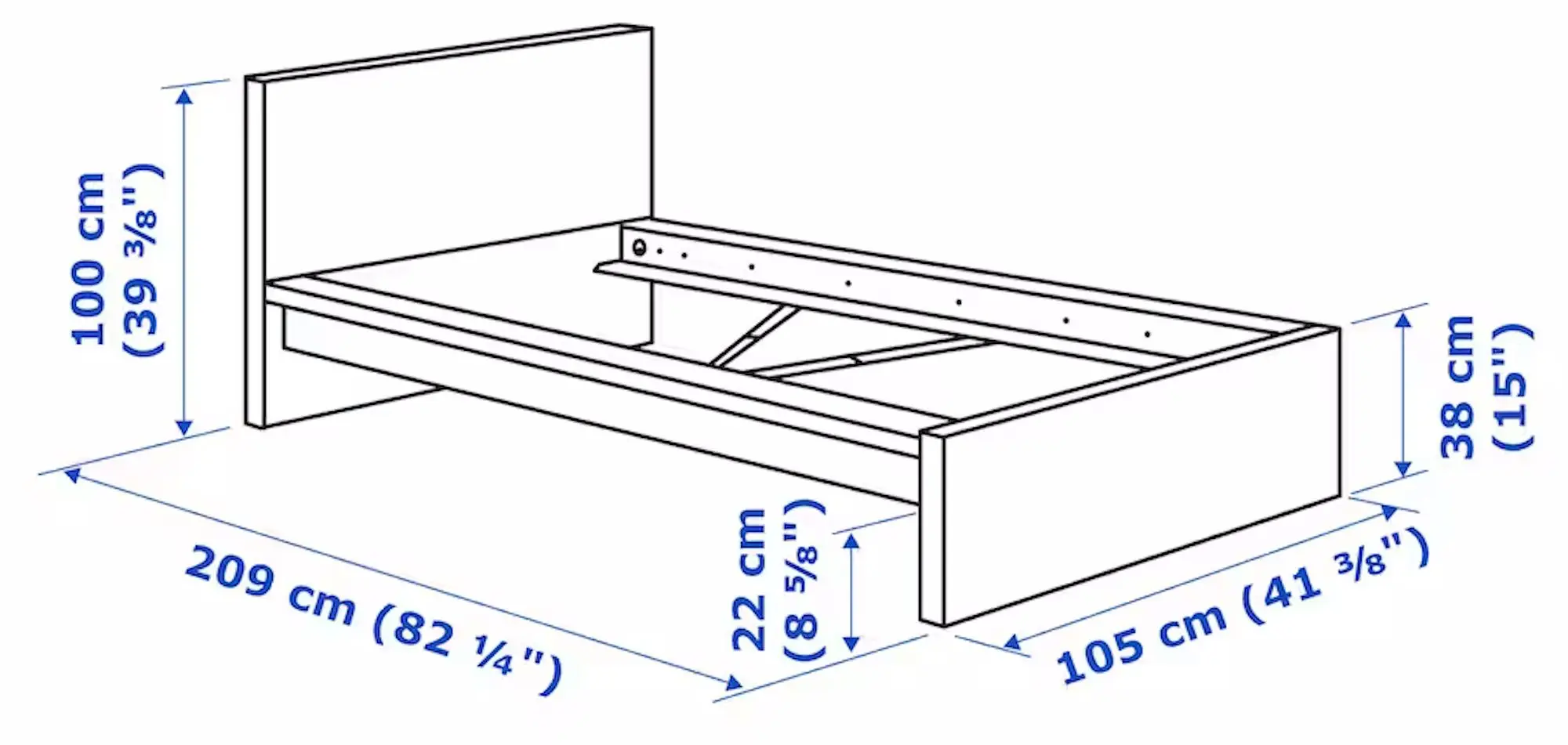 Pat Ikea Malm Vesteroy exrta ferma/cu saltea 90x200 (Alb)