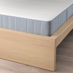 Pat Ikea Malm/Vesteroy ferma/cu saltea 140x200 (Furnir Stejar Alb) Thumb