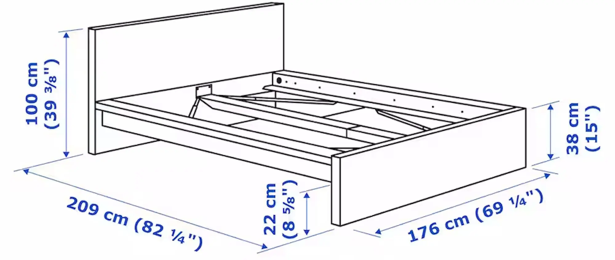 Pat Ikea Malm Vesteroy ferma/cu saltea 160x200 (Alb)