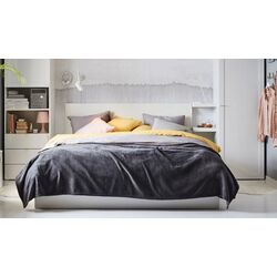 Pat Ikea Malm Vesteroy ferma/cu saltea 160x200 (Alb)