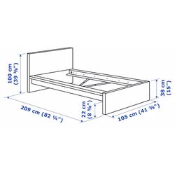 Pat Ikea Malm/Vesteroy ferma/cu saltea 90x200 (Alb) Thumb