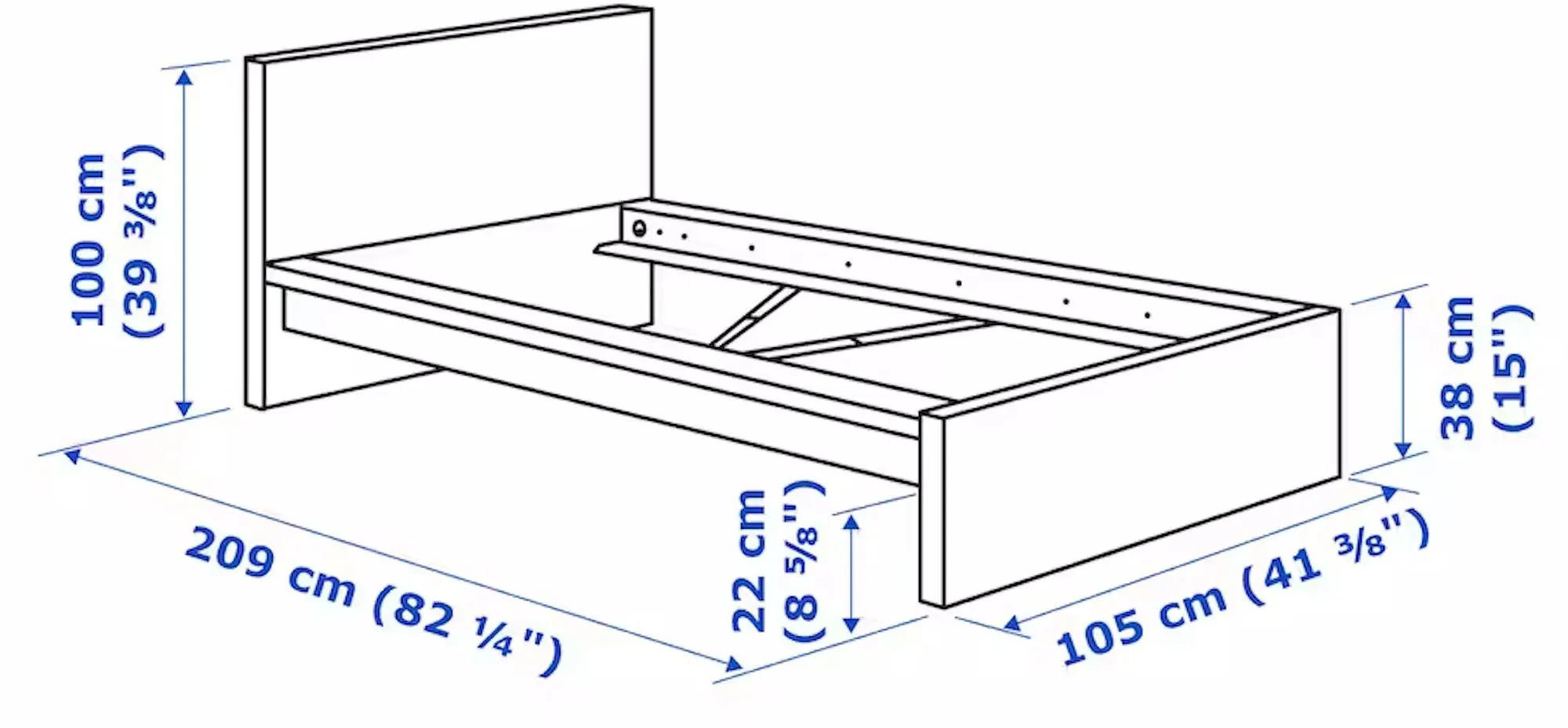 Pat Ikea Malm/Vesteroy ferma/cu saltea 90x200 (Alb) - 2