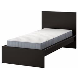 Pat Ikea Malm/Vesteroy ferma/cu saltea 90x200 (Negru-Maro) Thumb
