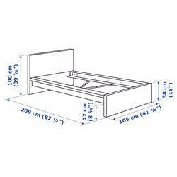 Pat Ikea Malm/Vesteroy ferma/cu saltea 90x200 (Negru-Maro) Thumb