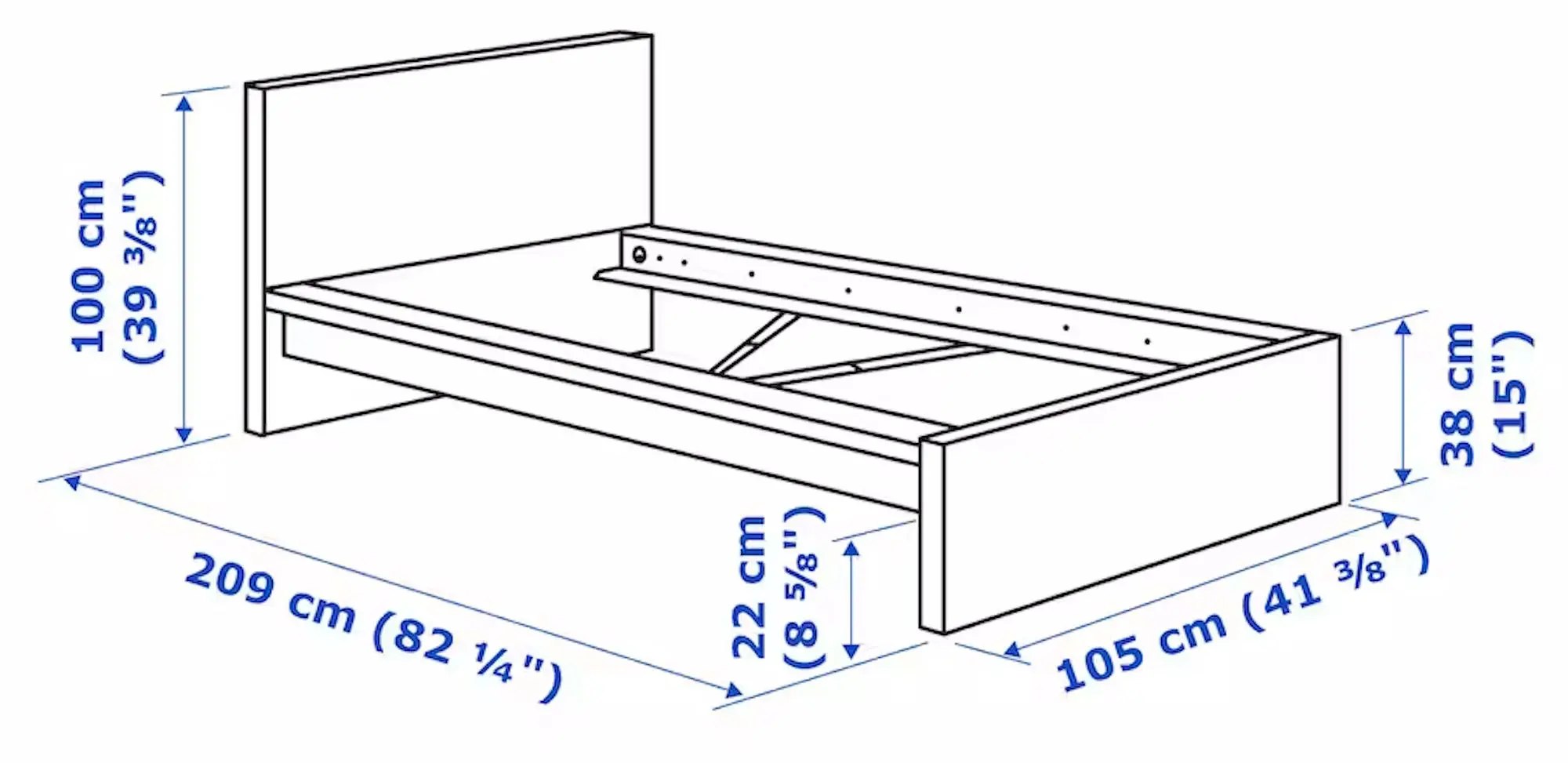 Pat Ikea Malm/Vesteroy ferma/cu saltea 90x200 (Negru-Maro) - 2