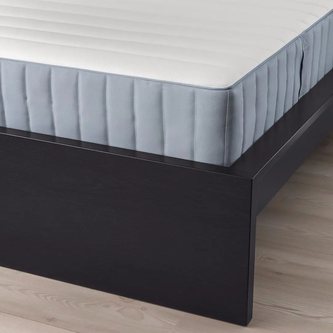 Pat Ikea Malm/Vesteroy ferma/cu saltea 90x200 (Negru-Maro) - 9