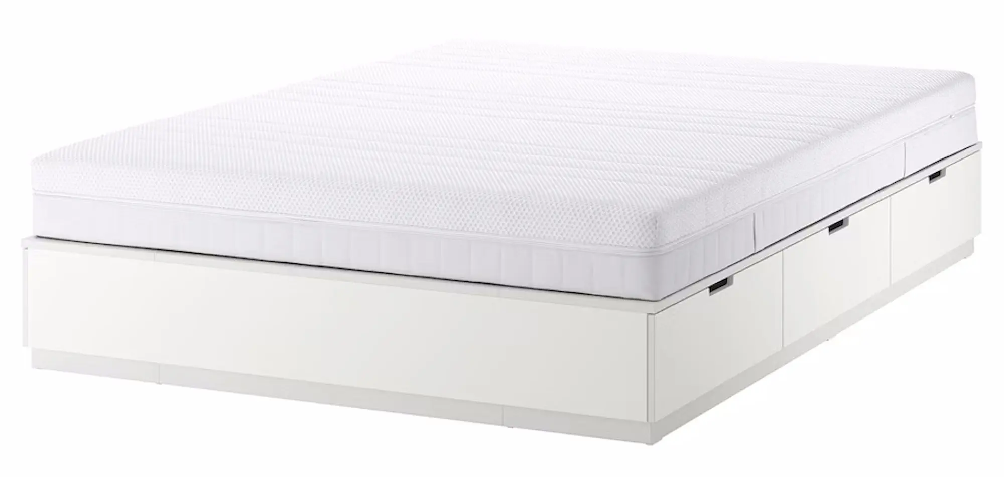 Pat Ikea Nordli Akrehamn ferma/cu depozitare/saltea 140x200 (Alb)