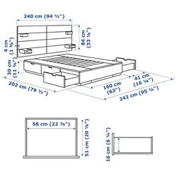 Pat Ikea Nordli cu tablie 160х200 (Antracit) Thumb