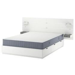 Pat Ikea Nordli cu tablie Valevag 140x200 (Alb/Extra Ferma) Thumb