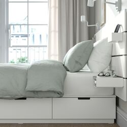 Pat Ikea Nordli cu tablie Valevag 140x200 (Alb/Extra Ferma) Thumb