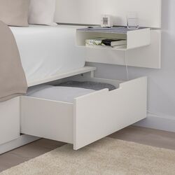 Pat Ikea Nordli cu tablie Valevag 140x200 (Alb/Extra Ferma) Thumb