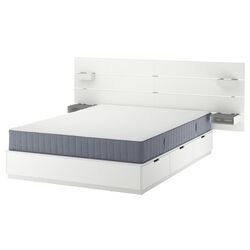 Pat Ikea Nordli cu tablie Valevag 140x200 (Alb/Ferma) Thumb