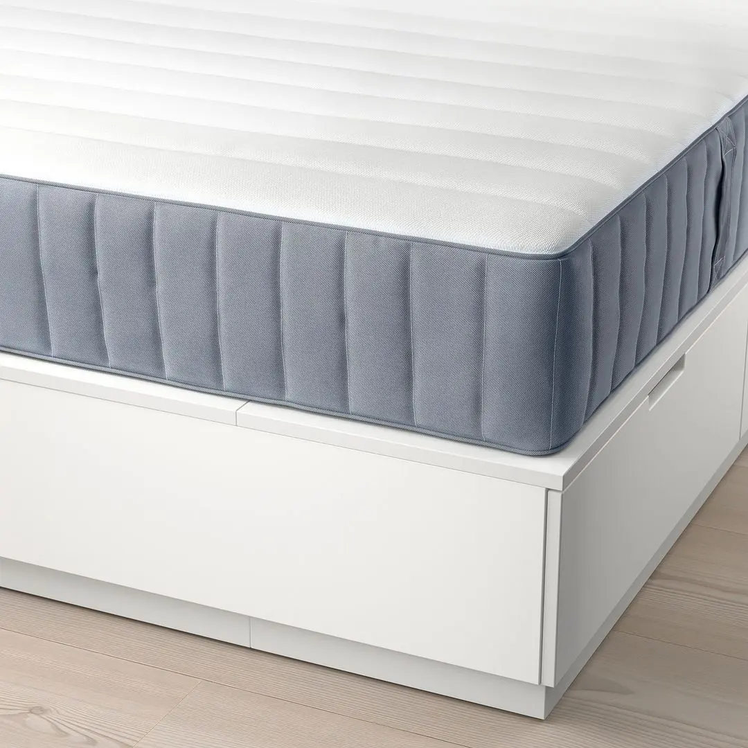 Pat Ikea Nordli cu tablie Valevag 140x200 (Alb/Ferma) - 8