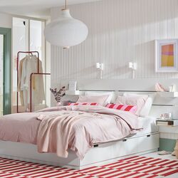 Pat Ikea Nordli cu tablie Valevag 140x200 (Alb/Ferma) Thumb