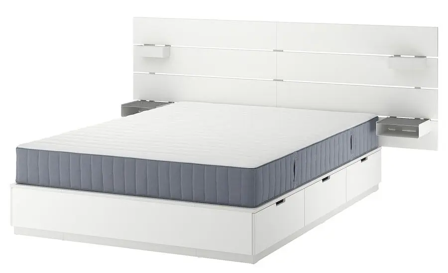 Pat Ikea Nordli cu tablie Valevag 160x200 (Alb/Extra Ferma) - 2