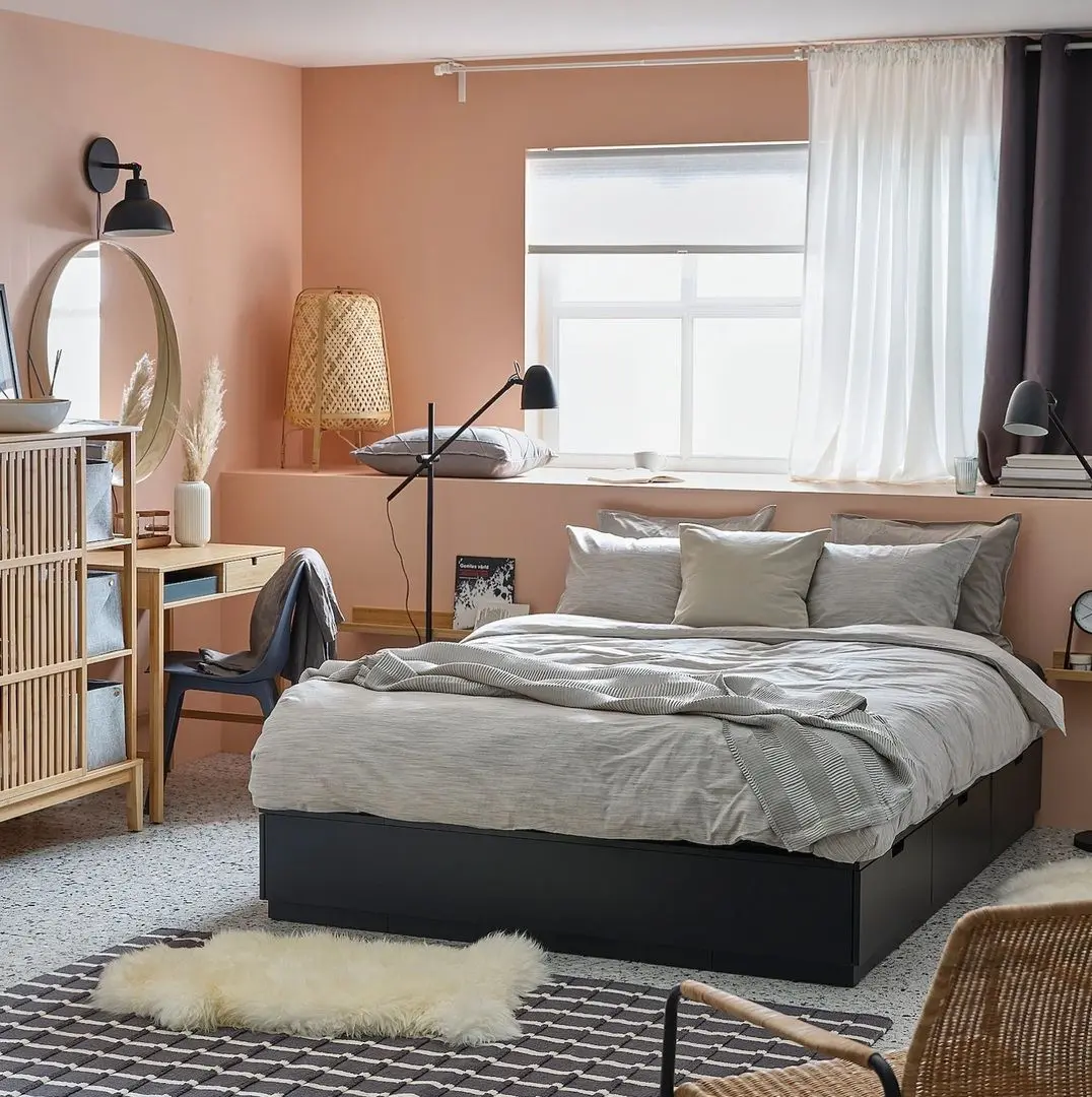 Pat Ikea Nordli cu depozitare 140х200 (Antracit) - 5