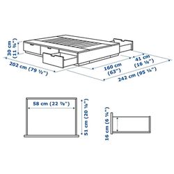 Pat Ikea Nordli cu depozitare 160х200 (Alb) Thumb