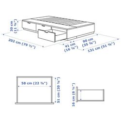 Pat Ikea Nordli cu depozitare 90х200 (Antracit) Thumb