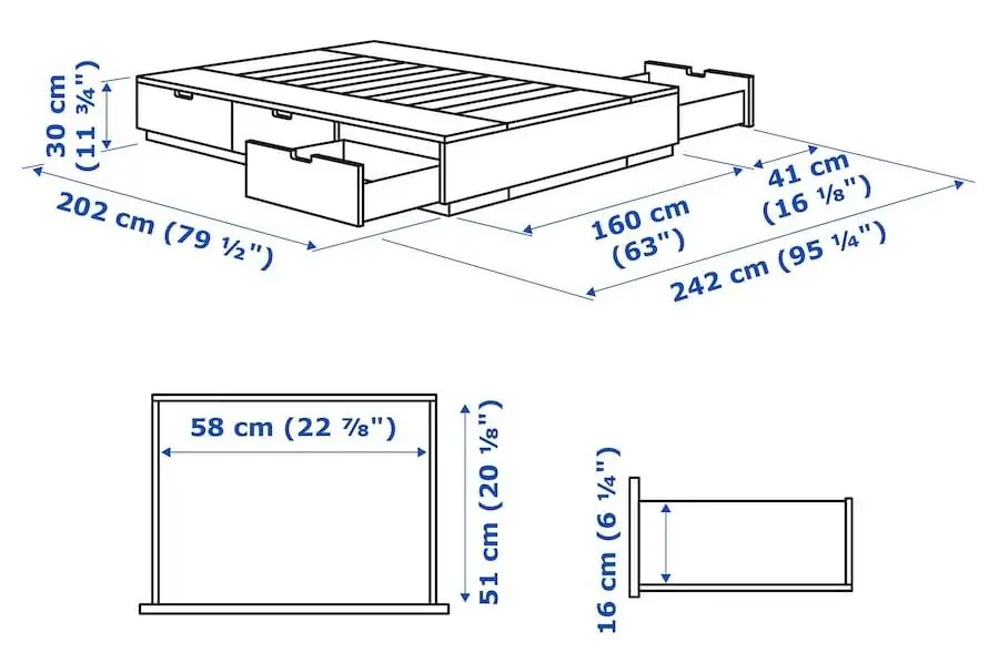 Pat Ikea Nordli Vagstranda 160x200 (Alb/Extra Ferma) - 11