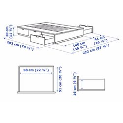 Pat Ikea Nordli Vagstranda extra ferma/cu depozitare/saltea 140x200 (Alb) Thumb