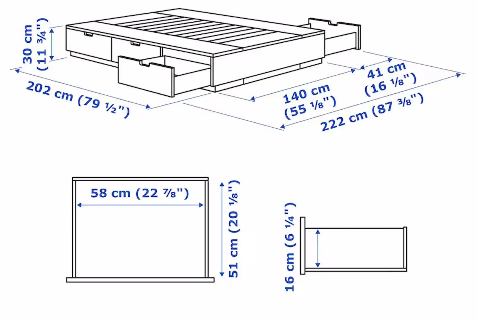Pat Ikea Nordli Vagstranda extra ferma/cu depozitare/saltea 140x200 (Alb)