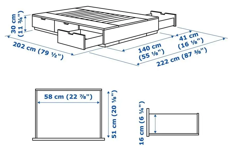 Pat Ikea Nordli Valevag 140x200 (Alb/Extra Ferma) - 11