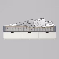 Pat Ikea Nordli Valevag ferma/cu depozitare/saltea 140x200 (Alb) Thumb