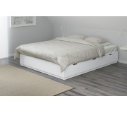 Кровать Ikea Nordli Valevag жесткий/с ящиками/матрасом 160x200 (Белый)