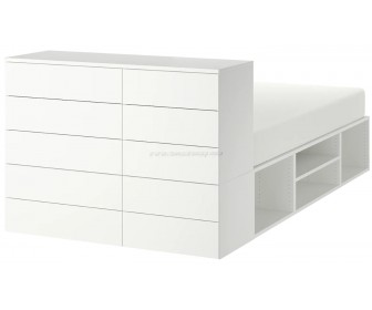 Кровать Ikea Platsa 10 ящиков 140x244x103 (Белый/Фоннес)