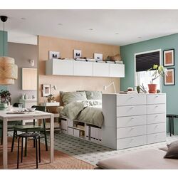 Pat Ikea Platsa 10 sertare 140x244x103 (Alb/Fonnes) Thumb