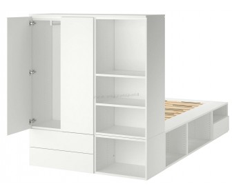 Кровать Ikea Platsa 2 двери/3 ящика 142x244x163 (Белый/Фоннес)