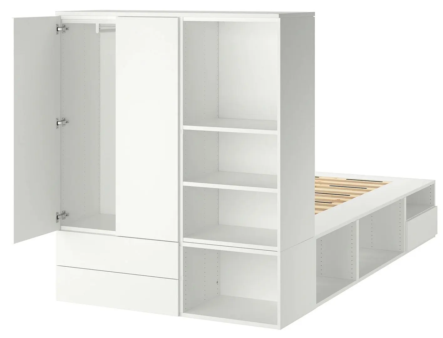 Кровать Ikea Platsa 2 двери/3 ящика 142x244x163 (Белый/Фоннес)