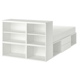 Кровать Ikea Platsa 2 ящика 142x244x103 (Белый/Фоннес) Thumb