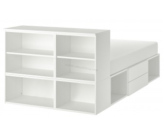 Кровать Ikea Platsa 2 ящика 142x244x103 (Белый/Фоннес)