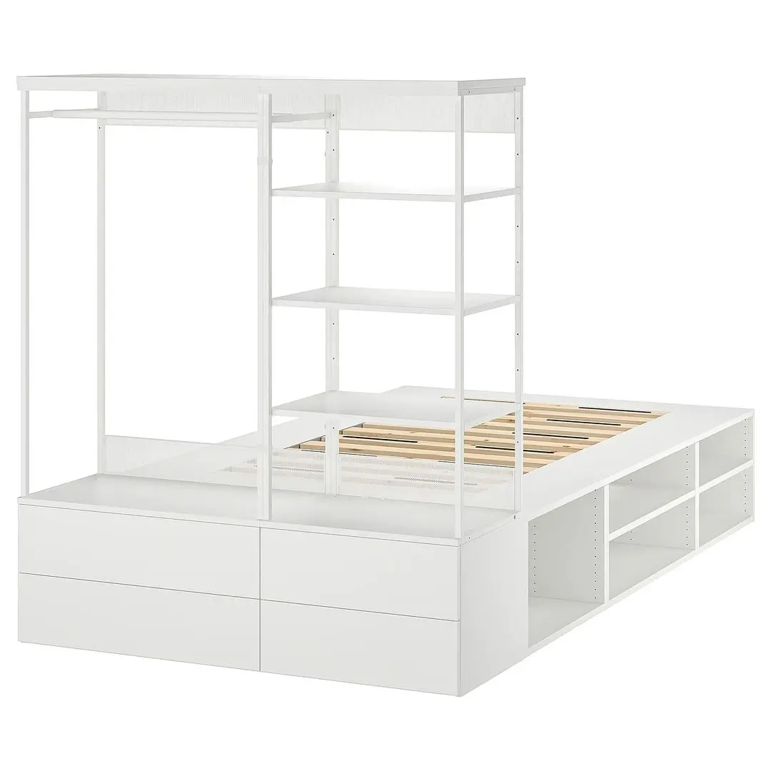 Кровать Ikea Platsa 4 ящика 140x244x163 (Белый/Фоннес) - 2