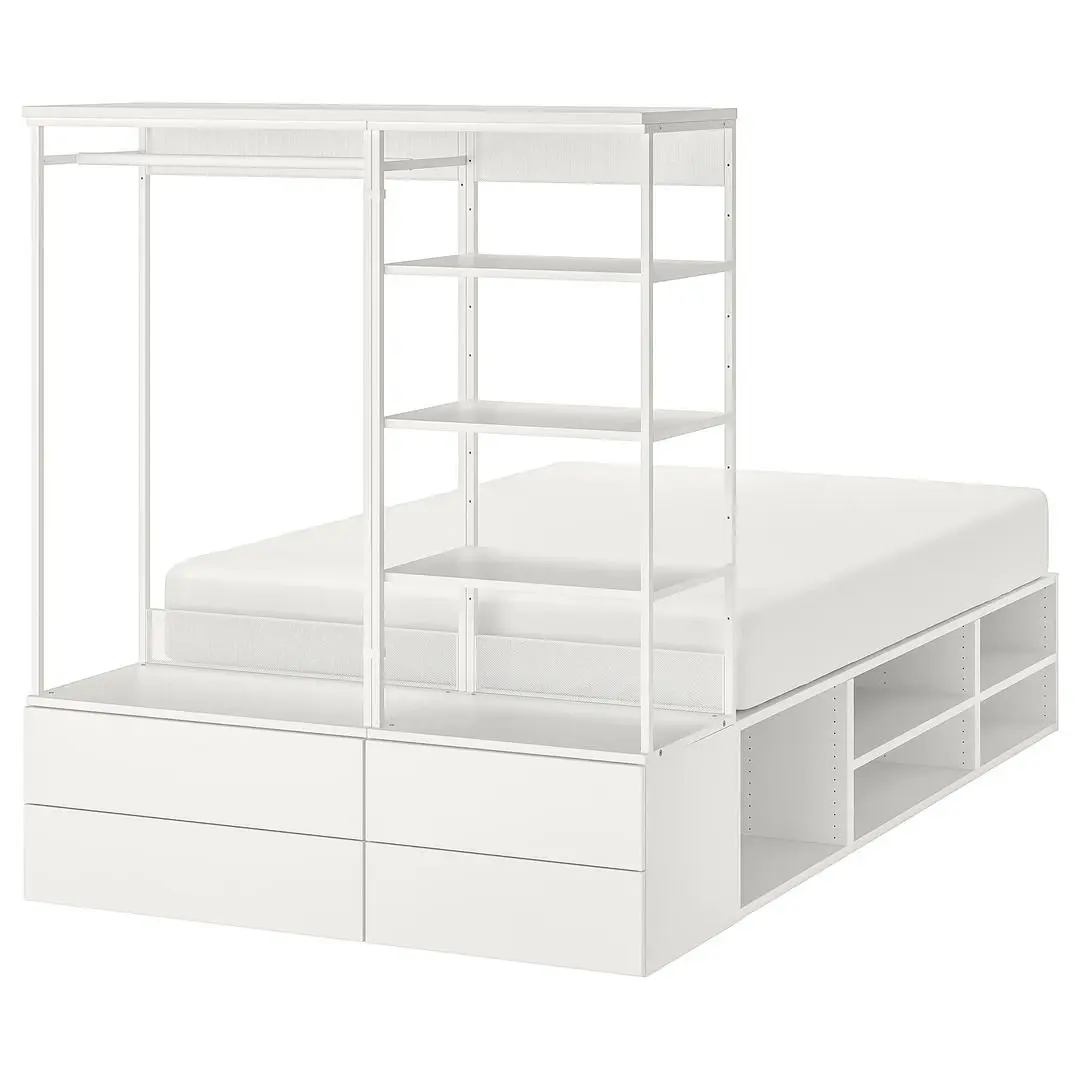 Кровать Ikea Platsa 4 ящика 140x244x163 (Белый/Фоннес)