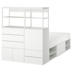 Кровать Ikea Platsa  5 дверей/5 ящиков 140x244x163 (Белый/Фоннес) Thumb