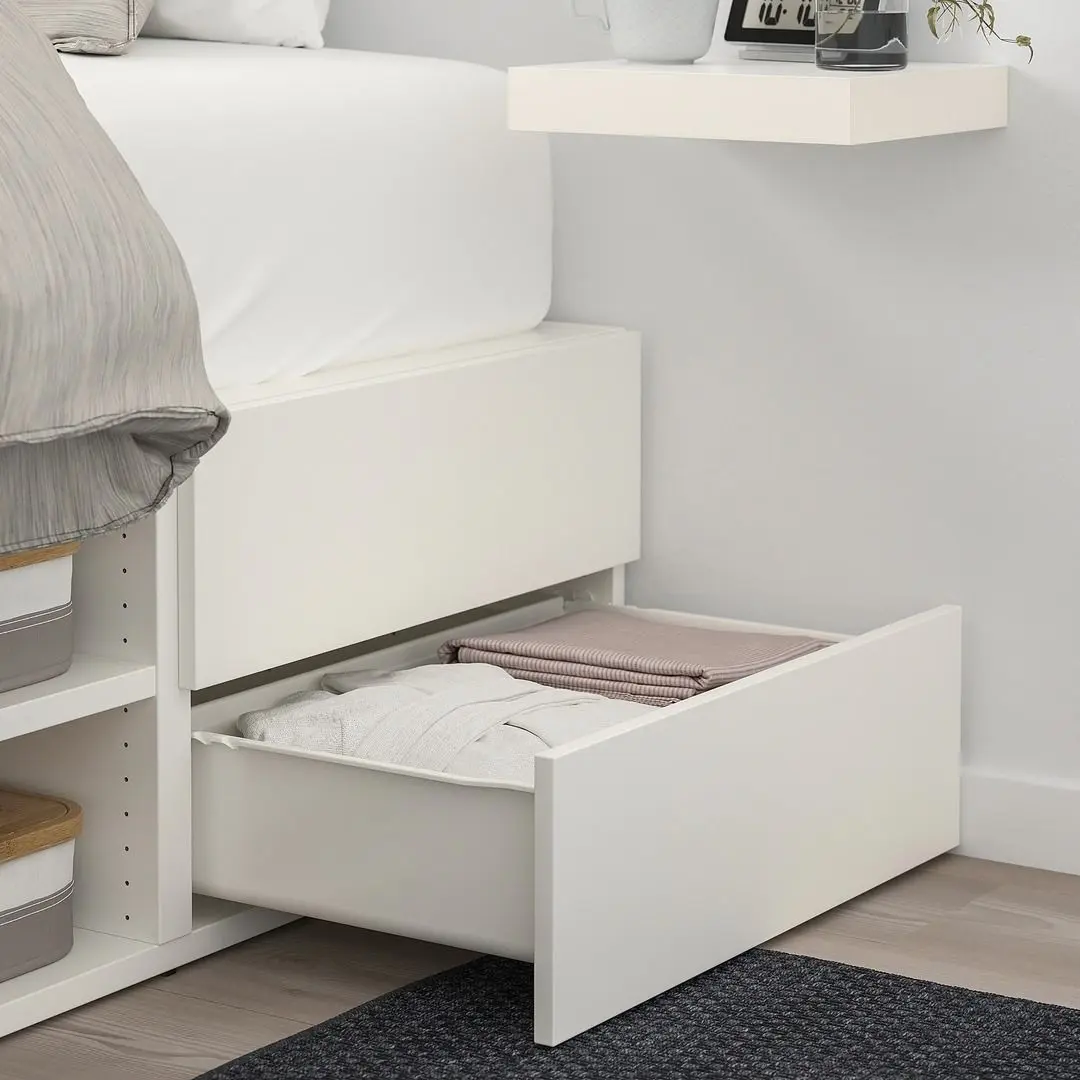 Кровать Ikea Platsa 6 дверей/12 выдвижных ящиков 140x244x203 (Белый/Фоннес) - 3