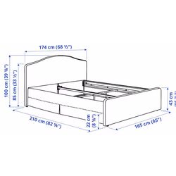 Кровать Ikea Ramnefjall/Kilanda/Luroy 160x200 (Светло-Бежевый) Thumb